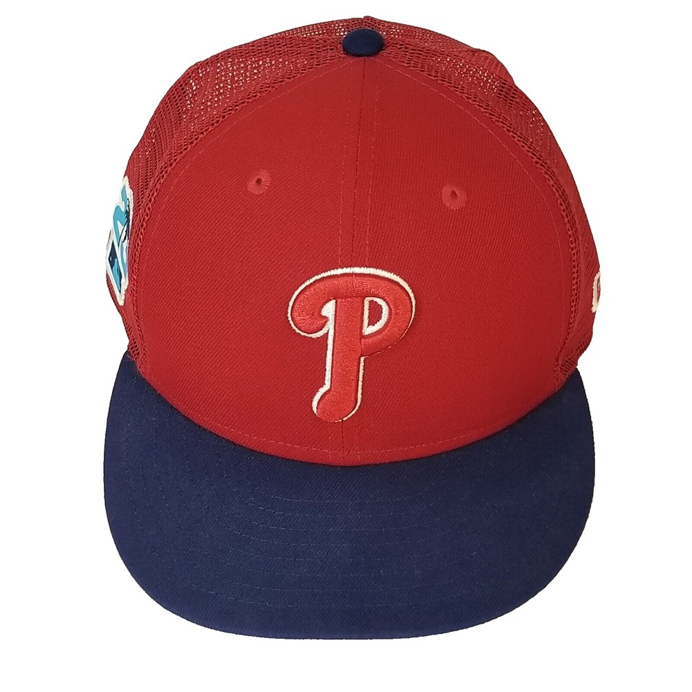 New Era Hat Unisex 7 3/8 Red Philadelphia Phillies 59Fifty Fitted Mesh On-Field
